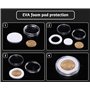 FORYNXHWIN Lot de 100 Capsules de pièces de Monnaie de 30 MM avec 5 Tailles (17/20/25/27/30MM) étui de Porte-Monnaie en Mousse d