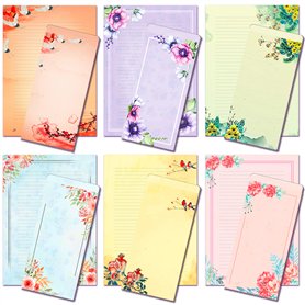 Lot de 48 feuilles de papier à lettre A4 100 g/m² avec 24 enveloppes auto-scellantes - Compatible avec les imprimantes - couleur