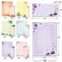 Lot de 48 feuilles de papier à lettre A4 100 g/m² avec 24 enveloppes auto-scellantes - Compatible avec les imprimantes - couleur