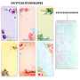Lot de 48 feuilles de papier à lettre A4 100 g/m² avec 24 enveloppes auto-scellantes - Compatible avec les imprimantes - couleur