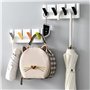SamHeng Piano Patère Murale de 4 Crochets Rétractables, 2 Pièces Auto-adhésif Moderne Porte-Manteau, Polyvalent Crochet Mural Cr