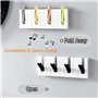 SamHeng Piano Patère Murale de 4 Crochets Rétractables, 2 Pièces Auto-adhésif Moderne Porte-Manteau, Polyvalent Crochet Mural Cr