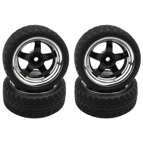 Pxyelec Lot de 4 pneus noirs à l'échelle 1/10 pour voiture de course HSP HPI