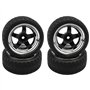 Pxyelec Lot de 4 pneus noirs à l'échelle 1/10 pour voiture de course HSP HPI
