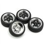 Pxyelec Lot de 4 pneus noirs à l'échelle 1/10 pour voiture de course HSP HPI
