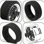 Pxyelec Lot de 4 pneus noirs à l'échelle 1/10 pour voiture de course HSP HPI