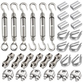 Leaum Lot de 30 tendeurs M4 - Avec tendeur en acier inoxydable M4