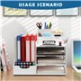 Cinnani Organisateur de Bureau Multifonctionnel - Boîte de Rangement, Étagère de Dossiers et Porte-Documents - Compartiment en P