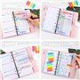 SamHeng A6 Recharge de Papier Kit, Agenda Hebdomadaire Calendrier Mensuel Planificateur Budgétaire pour Classeur à 6 Anneaux, 20