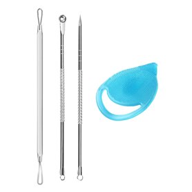 Extracteur d'acné dissolvant de points noirs Acier Inoxydable Outil D’extracteur de Point Noir Professionnel Tire Comédons Acné