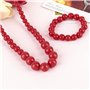 NYGGTYK 1 collier de perles avec 1 bracelet de perles, long collier de perles en acrylique, collier et bracelet en acrylique, ac
