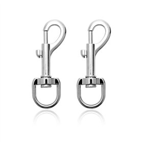Lot de 2 boucles pivotantes en métal - Mousqueton rotatif - Porte-clés - Mousqueton en métal - Pivotant - Pour collier de chien