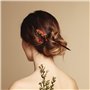 Lot de 5 épingles à cheveux rétro en bois - Épingles à cheveux rétro - Baguettes à cheveux classiques - Pompons de bijoux - Styl