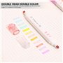 NYGGTYK Lot de 6 surligneurs Kawaii - Fournitures scolaires - Marqueurs à double extrémité - Surligneurs en forme d'animal - Sur