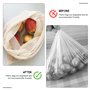Lot de 2 sacs en maille de coton, sacs de cuisine pour fruits, haricots, sacs à cordon réutilisables, sacs de rangement en maill