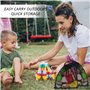 Lot de 4 sacs en maille avec cordon de serrage - Sacs de rangement pour jouets de plage - Sacs de rangement pour vêtements - Sac