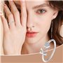 DHSBGWSX 1 bague en forme de lettre K - Bague de réglage ouverte - Bijou de doigt - Bague de cheville - Bijou pour fille (argent