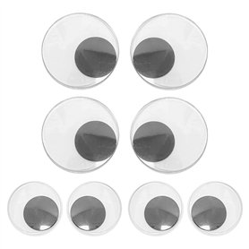 DHSBGWSX Lot de 4 paires d'yeux autocollants - Yeux oscillants autocollants - Yeux mobiles - Accessoires de scrapbooking - Autoc