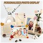 Ledebouk 10 Pcs Cadres Photo en Bois, 20x14.8cm DIY Cadre Photo Vierge, Cadre Bois à Ossature Naturel avec des Autocollants en F