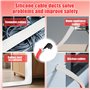 Goulotte Passe Cable, 1M Auto-adhésif Cache Cable TV Mural, Type D 14 mm x 10 mm Blanc Goulotte de câble, Cache Cable Sol Flexib