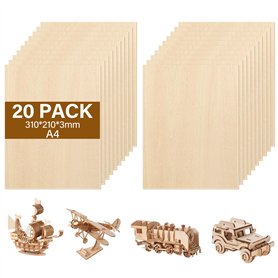 Zikenis 20 Pièces A4 contreplaqué 3mm tilleul