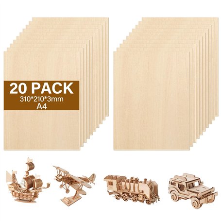 Zikenis 20 Pièces A4 contreplaqué 3mm tilleul