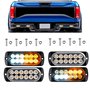 KYYET 4pcs 12-24v 12 LED Montage en surface Avertissement de danger d'urgence Clignotant Barre lumineuse stroboscopique pour véh