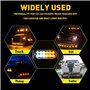 KYYET 4pcs 12-24v 12 LED Montage en surface Avertissement de danger d'urgence Clignotant Barre lumineuse stroboscopique pour véh