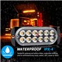 KYYET 4pcs 12-24v 12 LED Montage en surface Avertissement de danger d'urgence Clignotant Barre lumineuse stroboscopique pour véh