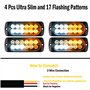 KYYET 4pcs 12-24v 12 LED Montage en surface Avertissement de danger d'urgence Clignotant Barre lumineuse stroboscopique pour véh