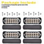 KYYET 4pcs 12-24v 12 LED Montage en surface Avertissement de danger d'urgence Clignotant Barre lumineuse stroboscopique pour véh