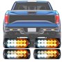 KYYET 4pcs 12-24v 12 LED Montage en surface Avertissement de danger d'urgence Clignotant Barre lumineuse stroboscopique pour véh
