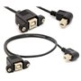 Imprimante Câble d'extension USB 2.0 B Adaptateur mâle à Connexions Femme 90 Degree Socket Right Angled Scanner Cord avec vis Mo