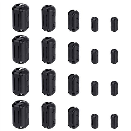 KBNIAN 20 PCS Anneau Ferrite Antiparasite Magnétique Core Noyau Ferrite de Nickel-Zinc Diamètre Intérieur 3/5 / 7/9 / 13 mm Filt