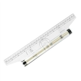 KBNIAN Règle Parallèle Roulante 30cm Règle à Rouleau Parallèle Professionnel Règle de Dessin à l'échelle Polyvalente Rapporteur