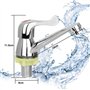 DECARETA 2 PCS Robinet de Cuisine,Robinet Salle de Bain Prévenir les Éclaboussures Mitigeur Lavabo en Cuivre Chormé avec plage d