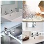 DECARETA 2 PCS Robinet de Cuisine,Robinet Salle de Bain Prévenir les Éclaboussures Mitigeur Lavabo en Cuivre Chormé avec plage d