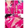 YAOMEI Kimono Robe Filles Enfant Garçon Chemises de Nuit Paon Fleurs, Robe Peignoir en Satin Pyjamas Natation Anniversaire de Ma