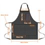 Tablier Réglable avec Poches Tablier Cuisine Homme Femme pour Restaurant