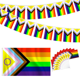 Ensemble de décorations de fierté – 12 pièces d'accessoires gay LGBTQ de décoration avec drapeau de fierté de 1