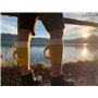 Wadlmaß Original Chaussettes à bière bavaroise avec poignée, jaune/blanc, 10