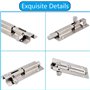 Loquet Porte,Boulons de Porte 6 Pièces Targette en Acier, Boulon à Glissière Avec des Vis,Boulons de Verrouillage de Porte, Loqu