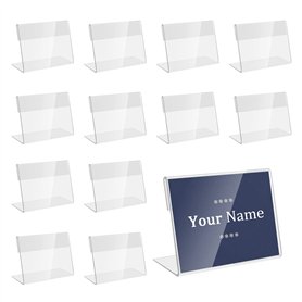 30 Pièces 8 * 5cm Acrylique Signe Porte-étiquette Transparent Mini Affichage du Signe Porte-Cartes pour Bureaux