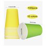JOSPL Gobelet Carton, 100 Pièces 250ml Gobelet en Papier de Couleur Noel Gobelets en Papier Gobelet Carton Anniversaire Goblets 