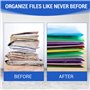 Lot de 10 Pochettes Plastique A4 avec Rabat, Chemises avec Pochettes d’Étiquette, Rangement Efficace, Idéal pour l’École, le Bur