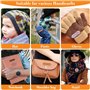 Lot de 50 Étiquettes Fait Main à Coudre – 5 Designs en Cuir PU, Étiquettes Personnalisées à Coudre pour DIY, Accessoire Couture,