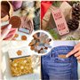 Lot de 50 Étiquettes Fait Main à Coudre – 5 Designs en Cuir PU, Étiquettes Personnalisées à Coudre pour DIY, Accessoire Couture,