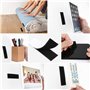 QILIMA Lot de 20 Bandes auto-adhésives extra fortes double face NdIndustrie Rectangle Adhésif Double Face Noir Puissant Réutilis