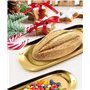 Plateau de Rangemen Doré,2 pcs Plateaux Ovales Dorés Plaque Plaque décorative Plateau en Acier Inoxydable pour cosmétiques,Stock