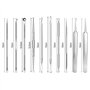 10Pcs Extracteur Point Noirs Professional Trousse à Outils, Blackhead Remover Outil avec Boîte Extracteur de Point Noir pour Tir